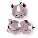 RELAXEAZZZ 2 IN 1 TRAVEL PILLOW & SLEEPING MASK RHINO