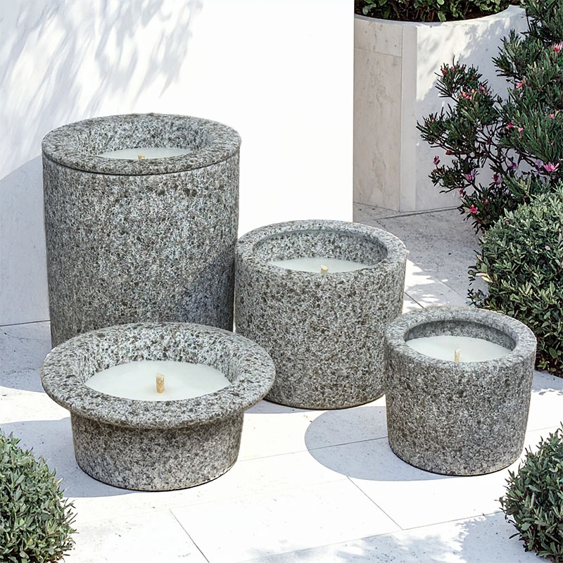 TWILI OUTDOOR CITRONELLA CANDLE FRESCO ASH GREY LARGE