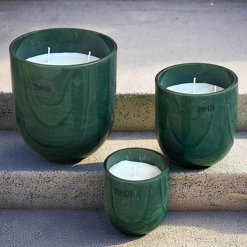 TWILI INDOOR SCENTED CANDLE LOTUS COLL. JADE GREEN M 11cm