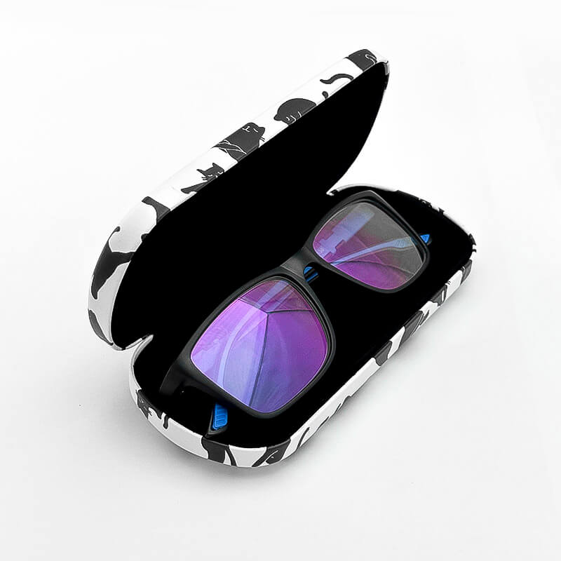 GLASSES CASE YOGA CAT BLACK