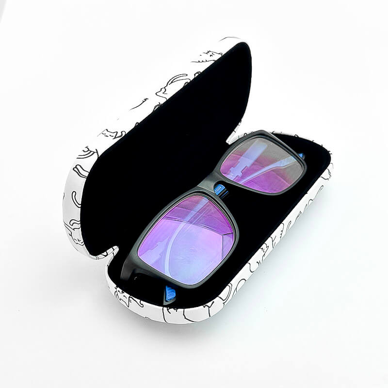 GLASSES CASE YOGA CAT WHITE