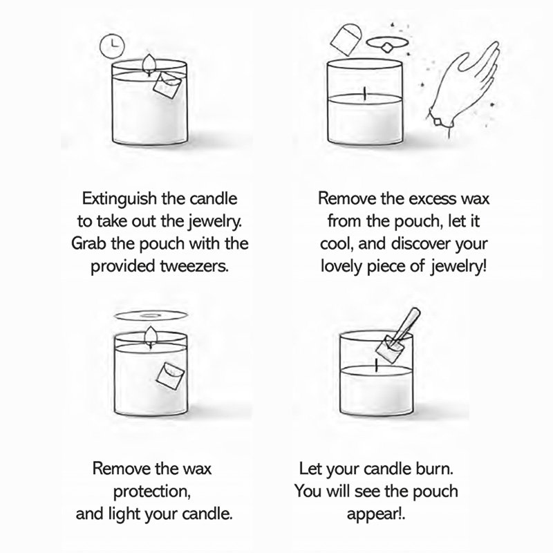 BOUGIE BIJOU PHOTOPHORES "PROTECTION" WITH NECKLACE & NATURAL STONE