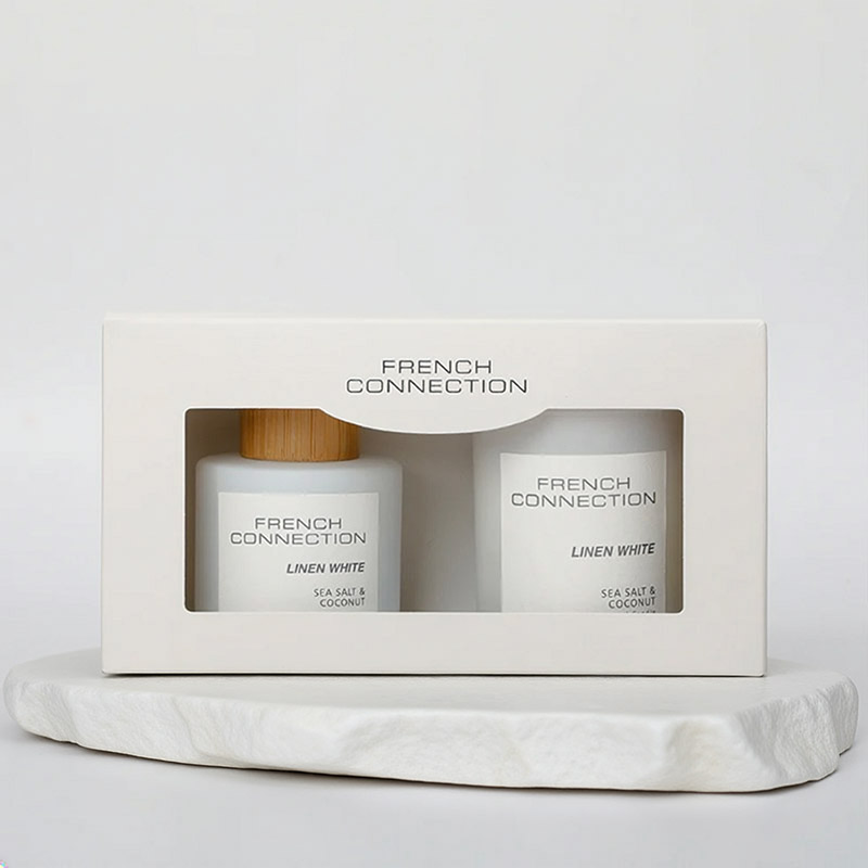 FRENCH CONNECTION PASTEL SEA SALT&COCONUT CANDLE 141G + DIFFUSER 100ML GIFT SET