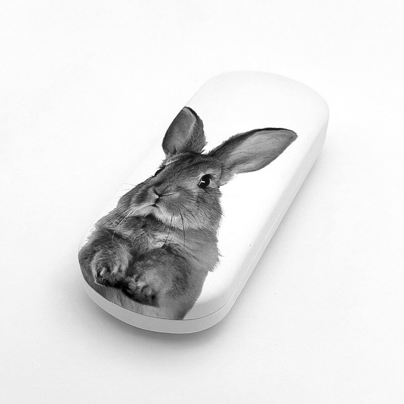 GLASSES CASE RABBIT BLACK & WHITE