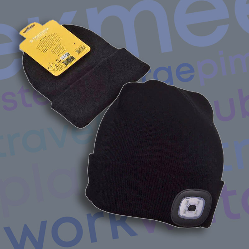 TEKMEE LED BEANIE HAT BLACK