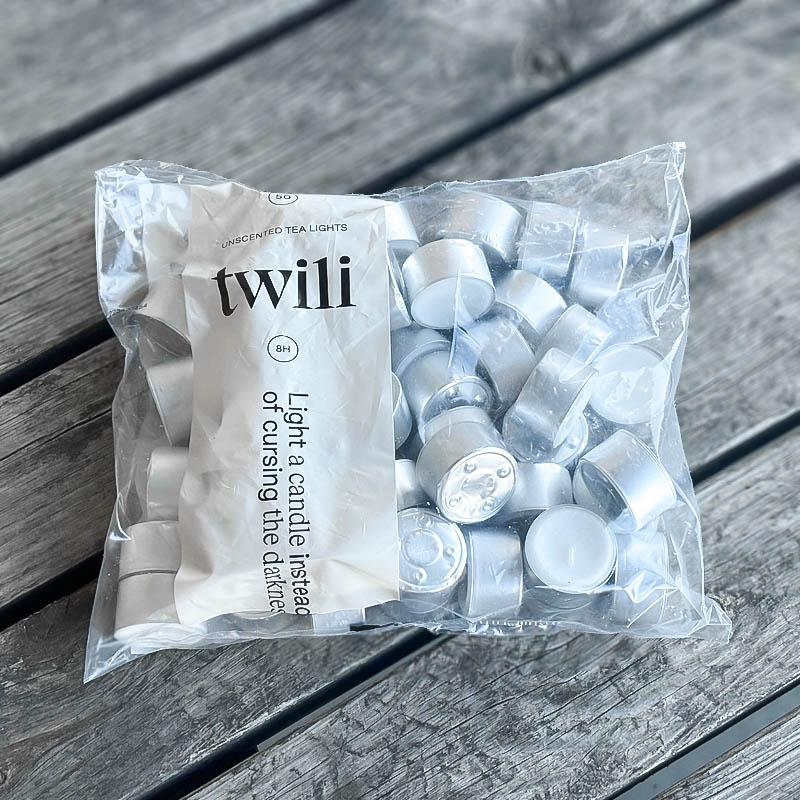 TWILI UNSCENTED TEA LIGHTS 8 HOURS 50pcs