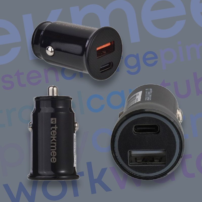 TEKMEE 20W 2 PORTS PD+QC CAR CHARGER BULK 4pcs