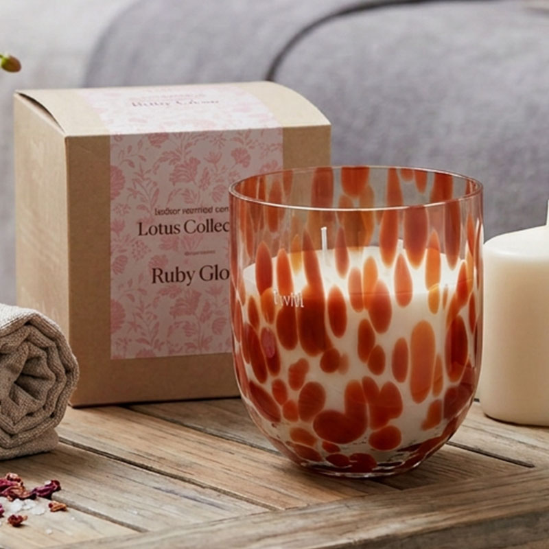 TWILI INDOOR SCENTED CANDLE LOTUS COLL. RUBY GLOW L 14,5cm/1500gr