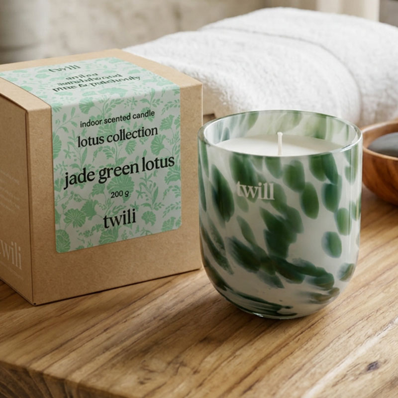 TWILI INDOOR SCENTED CANDLE LOTUS COLL. JADE GREEN S 9cm/200gr