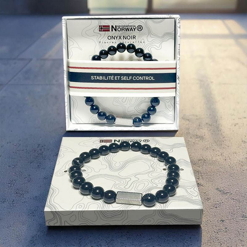 BRACELET GEOGRAPHICAL NORWAY ONYX NOIR