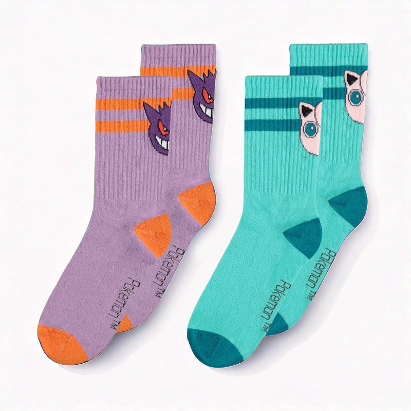 POKEMON SPORT SOCKS JIGGLYPUFF & GENGAR 35-38 (2-PACK)
