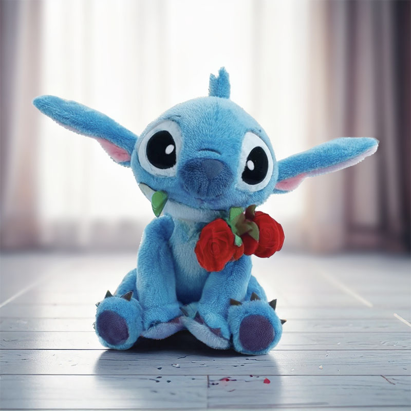 DISNEY STITCH WITH ROSE 25cm