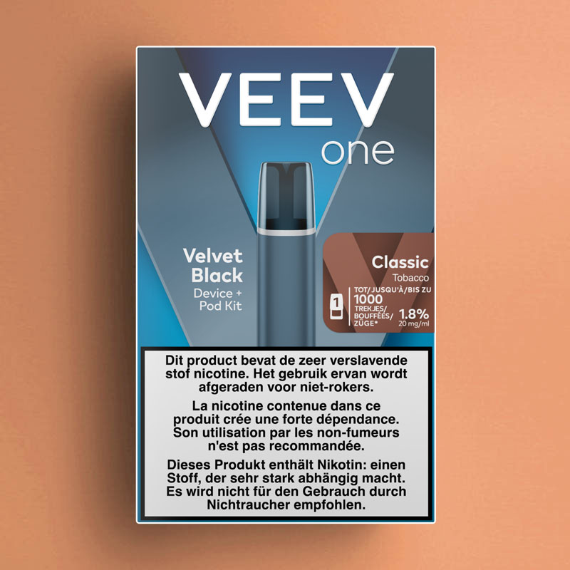 VEEV ONE KIT VELVET BLACK DEVICE + CLASSIC TOBACCO POD 20MG