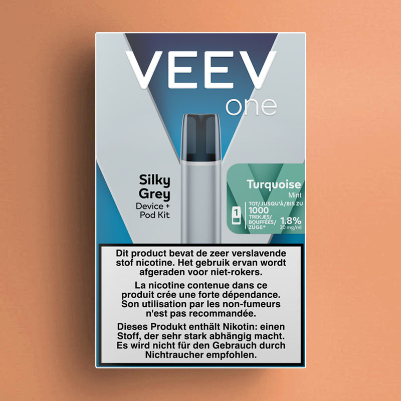 VEEV ONE KIT SILKY GREY DEVICE + TURQUOISE MINT POD 20MG
