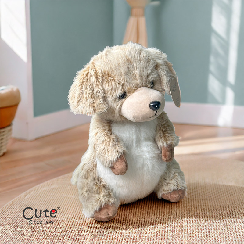 DOG BEIGE SITTING 22CM