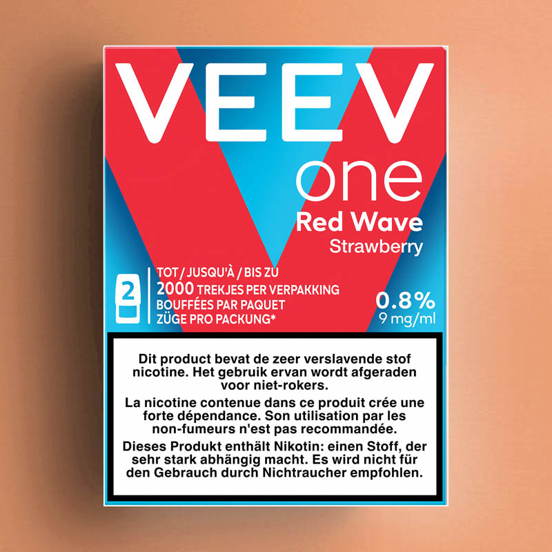 VEEV ONE PODS RED WAVE (STRAWBERRY) 9MG - 2ML /5