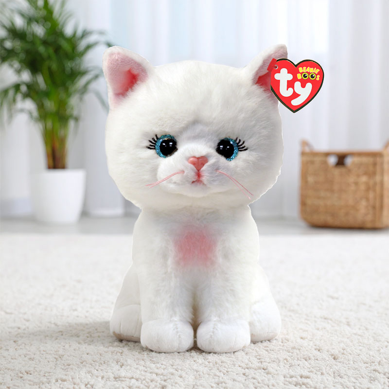 TY BEANIE BOO AMELIA CAT WHITE 15cm