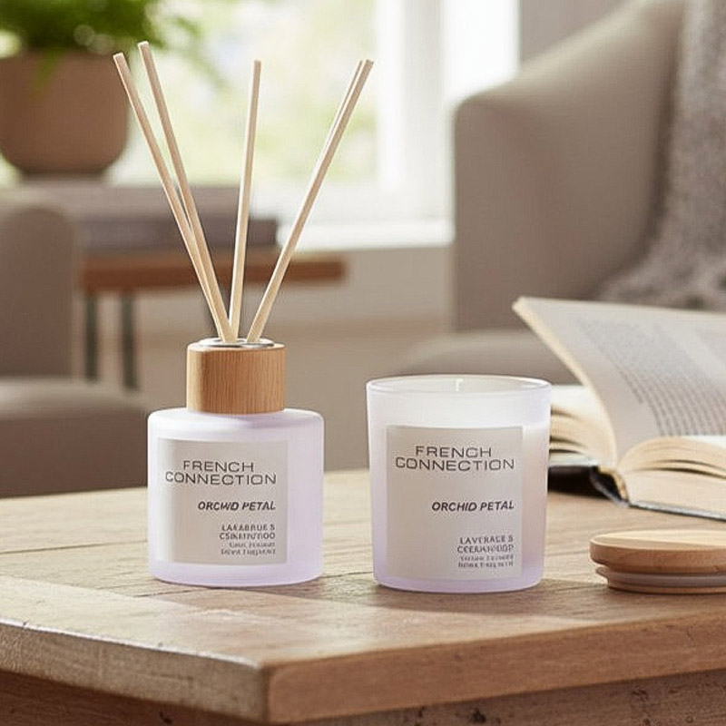 FRENCH CONNECTION PASTEL LAVENDER&CEDARWOOD CANDLE 141G + DIFFUSER 100ML GIFT SET