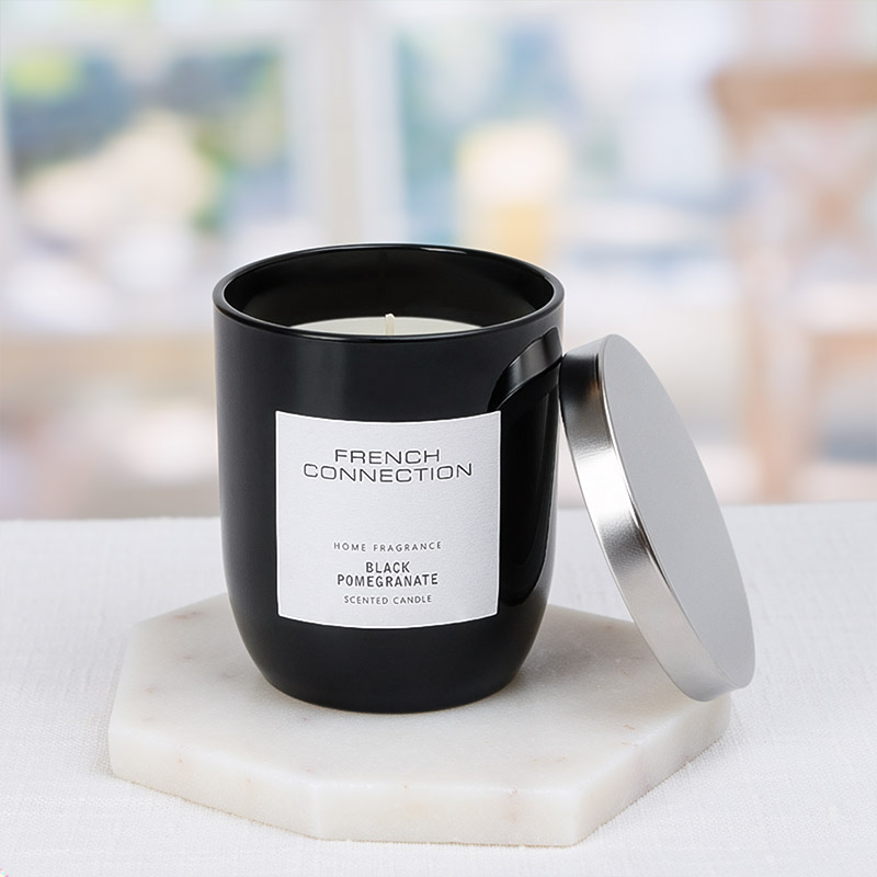 FRENCH CONNECTION BLACK CANDLES POMEGRANATE 158G SMALL