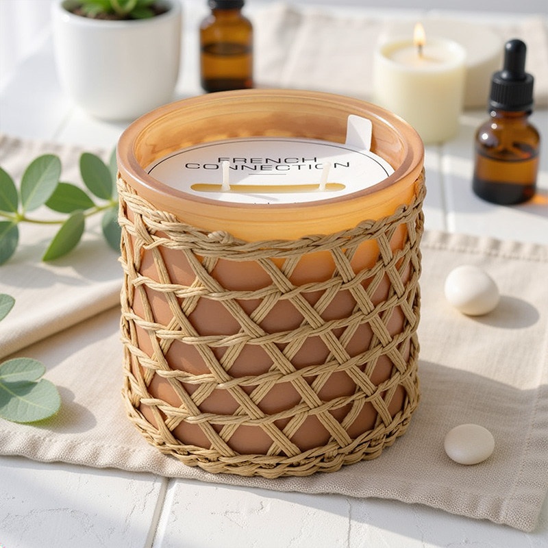 FRENCH CONNECTION WOVEN CANDLE CEDARWOOD & CITRUS 444G MEDIUM
