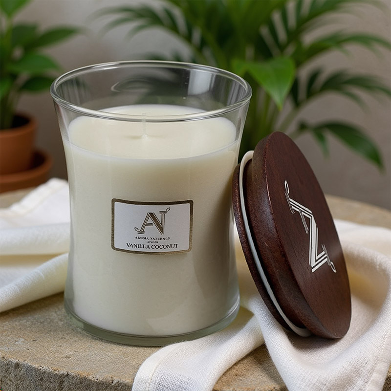 AROMA NATURALS CONTEMPORARY CANDLE VANILLA COCONUT 320G SMALL