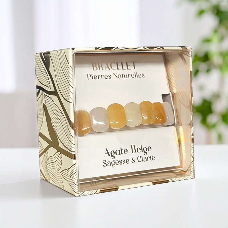 BRACELET PIERRE NATUREL AGATE BEIGE