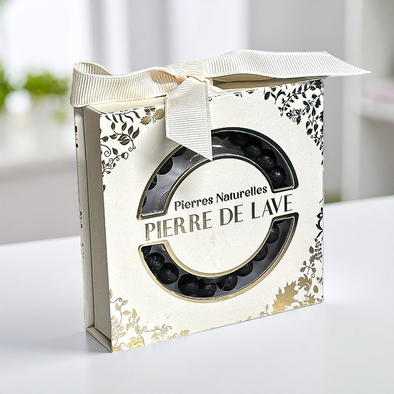 BRACELET PIERRE NATUREL ACIER PIERRE DE LAVE