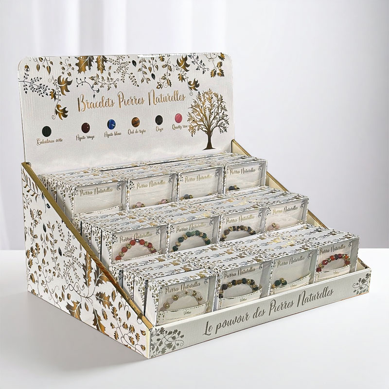 DISPLAY BRACELETS NATURAL STONES 72pcs