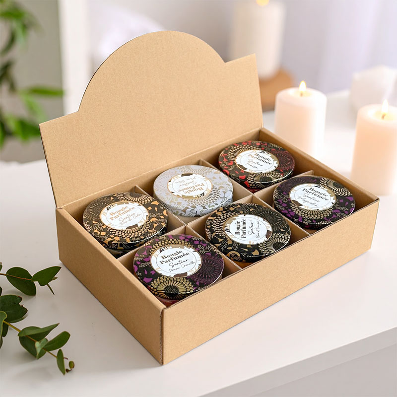 BOUGIE PARFUMÉE VERRE COUVERCLE 6pcs