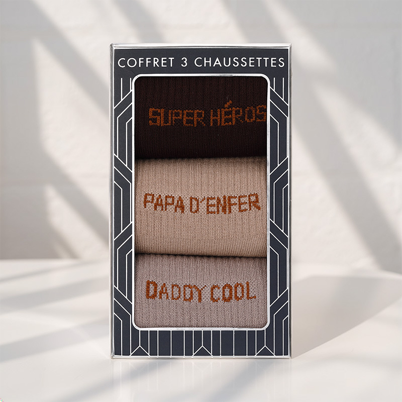 SOCKS PAPA 40-46 BROWN (3-PACK)