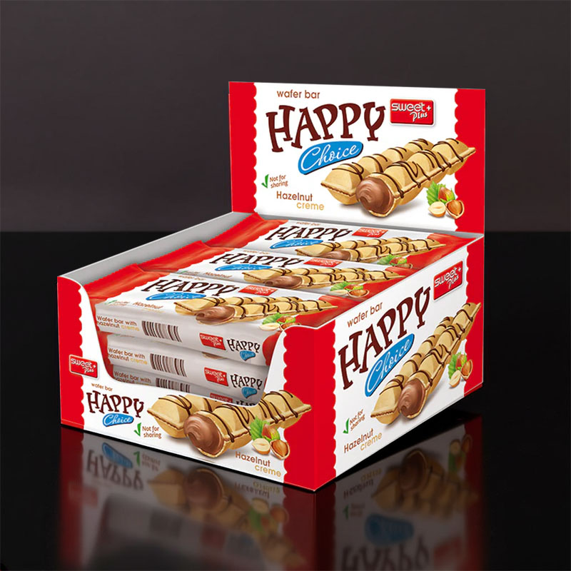 HAPPY CHOICE WAFER BAR HAZELNUT CREAM 16 x 45g