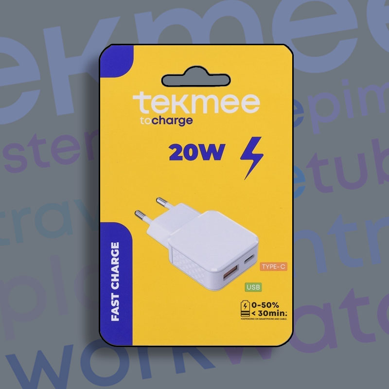 TEKMEE 20W 2-PORTS SLIM WALL CHARGER