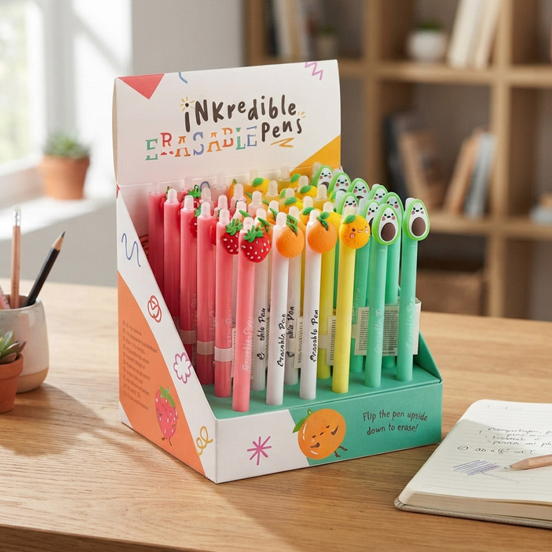 GEL PEN WITH ERASER FRUITS /36