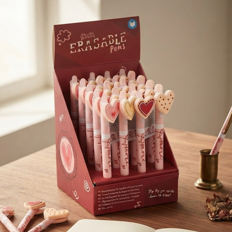 GEL PEN WITH ERASER AMORE HEART /20