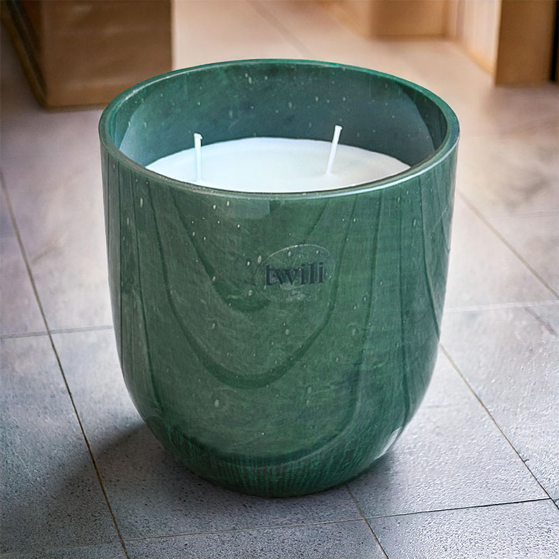 TWILI INDOOR SCENTED CANDLE LOTUS COLL. JADE GREEN L 14,5cm/1500gr