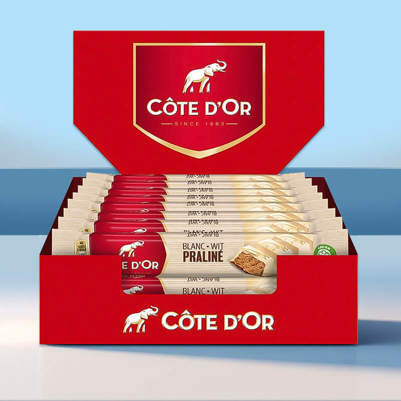 COTE D'OR WIT PRALINE 32x46g
