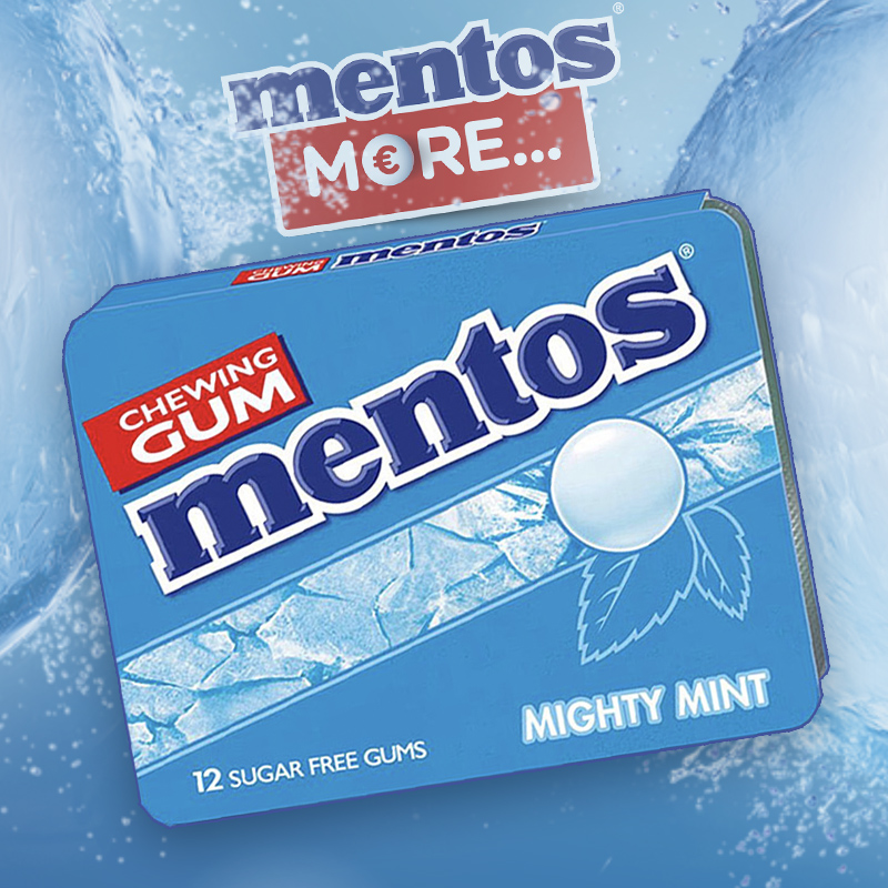 MENTOS GUM BLISTER MIGHTY MINT 12x18g