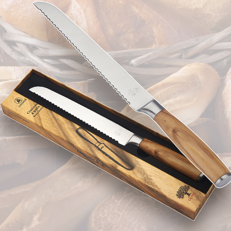 LAGUIOLE BREAD KNIFE OLIVE WOOD