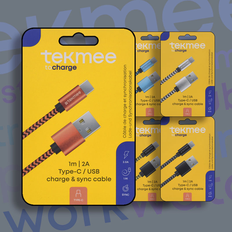 TEKMEE 1M USB-C NYLON BRAIDED