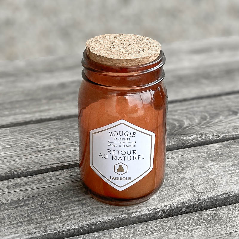 LAGUIOLE CANDLE CORK MIEL&AMBRE 240g