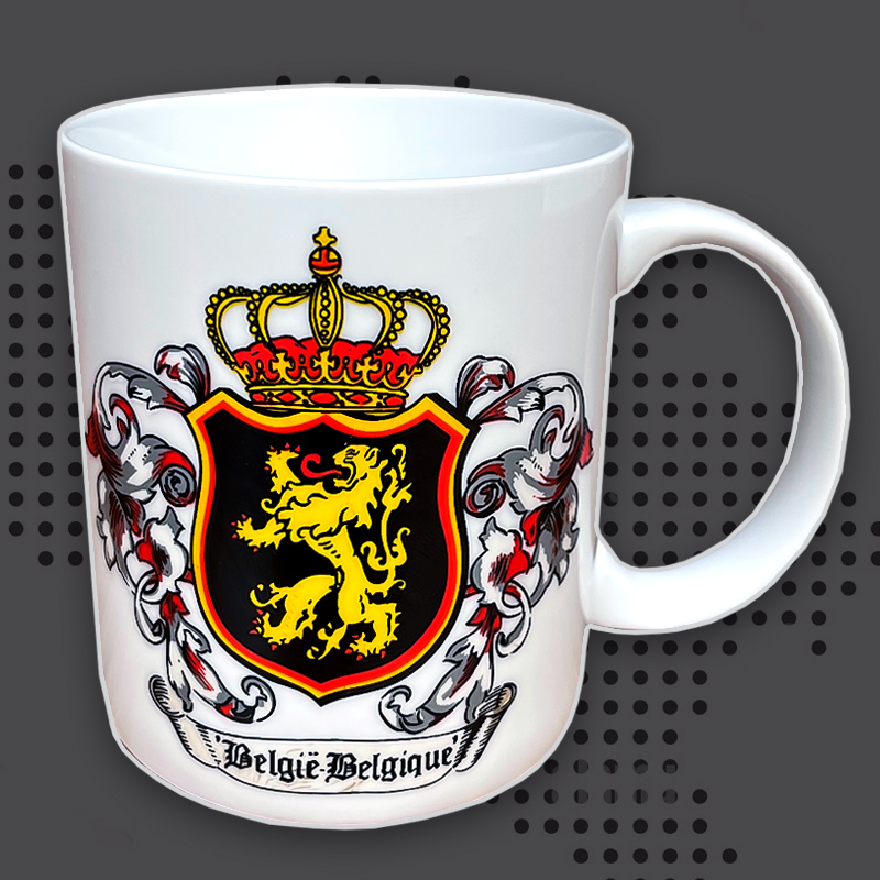 MUG WITH BELGIAN EMBLEM
