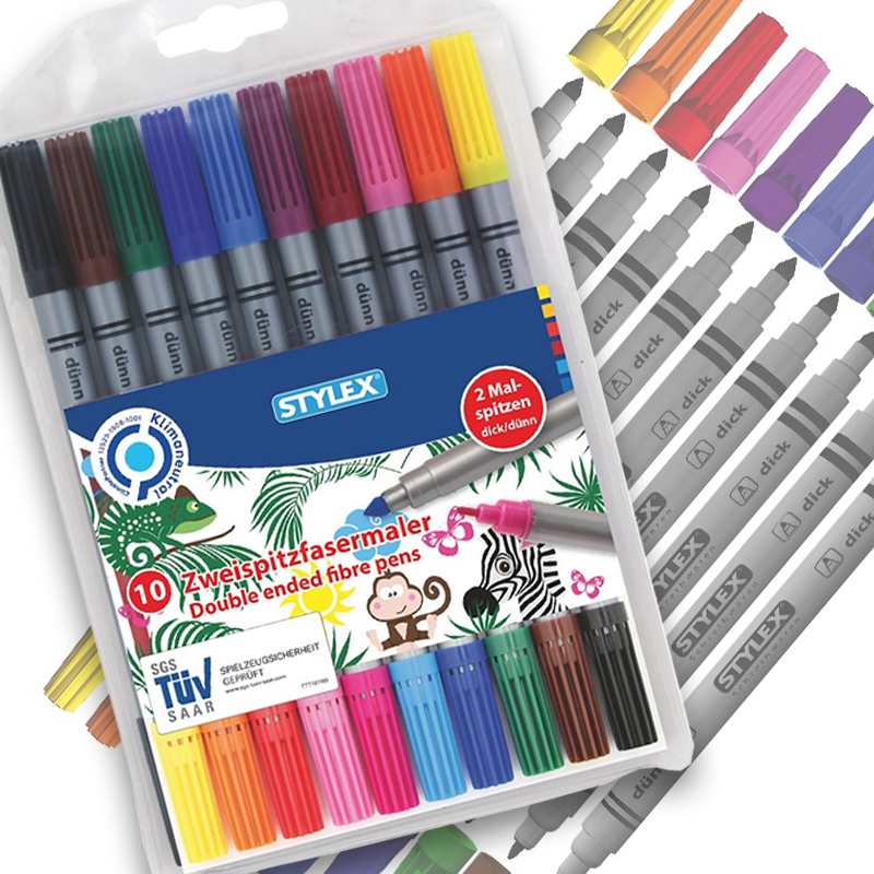 STYLEX DOUBLE ENDED FIBRE PENS