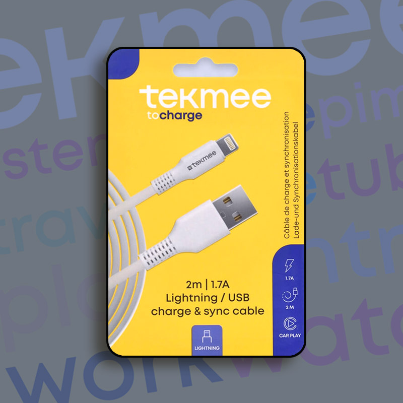 TEKMEE 2M USB TO LIGHTNING ROUND