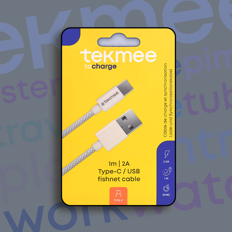 TEKMEE 1M USB TO USB-C FISHNET 