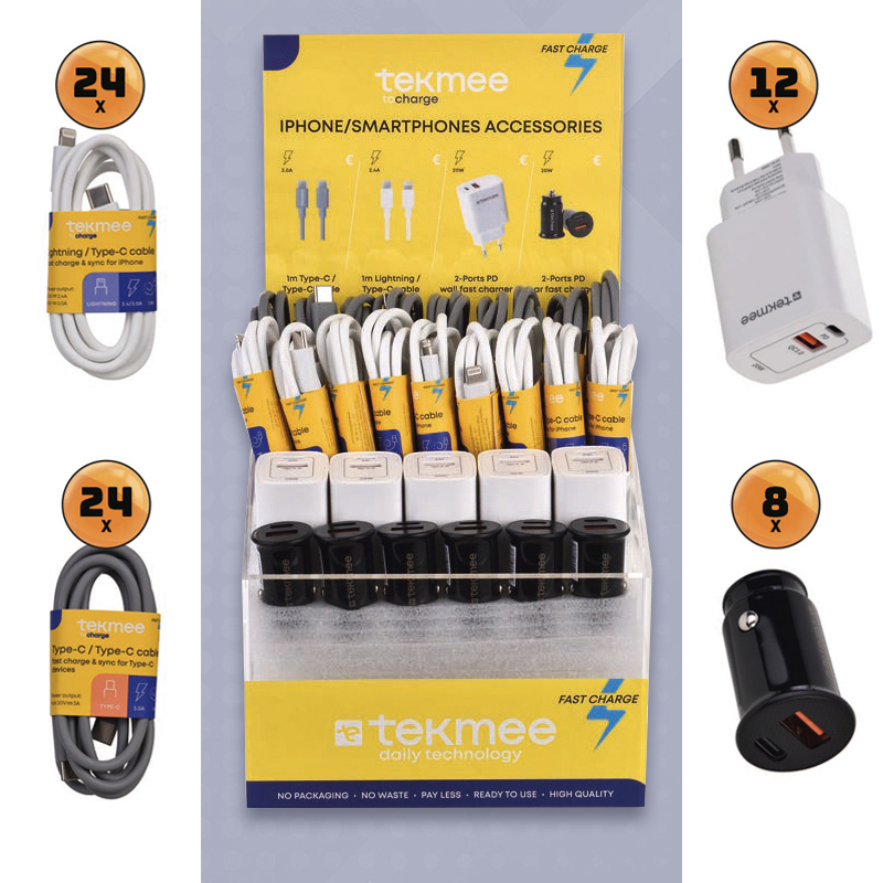 TEKMEE FAST CHARGE SMALL DISPLAY 68PCS