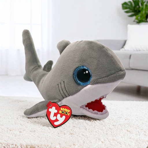 [00020840] TY BEANIE BOO FINNEGAN SHARK GREY 15cm