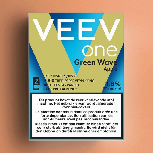 [00002838] VEEV ONE PODS GREEN WAVE (APPLE) 20MG - 2ML /5
