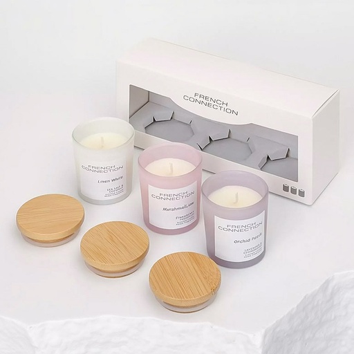 [FCC004SET] FRENCH CONNECTION PASTEL CANDLES GIFT SET 3 X 47G