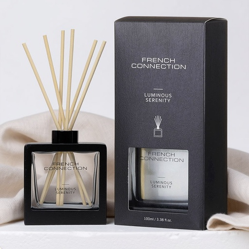 [FCD002B] FRENCH CONNECTION BLACK WOODEN SURROUND DIFFUSER LUMINOUS SERENITY 100ML