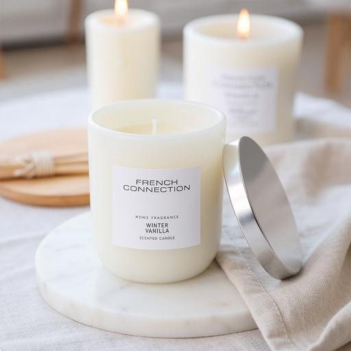 [FCC007WXS] FRENCH CONNECTION WHITE CANDLES WINTER VANILLA 158G SMALL
